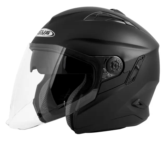 Zeus Jet 613E - Matt Sort Ny halvhjelm m/sol-visir 