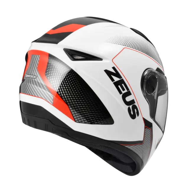 Zeus 811 Moped/MC Hjelm - Hvit Rød MC/mopedhjelm i polycarbonat Blank 